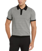Geometric Pattern Polo Sweater (Black) 