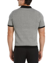 Geometric Pattern Polo Sweater (Black) 