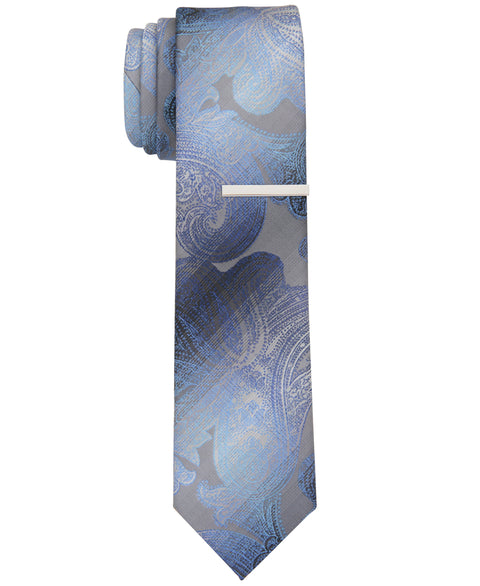 Gilbert Paisley Slim Tie (Navy) 