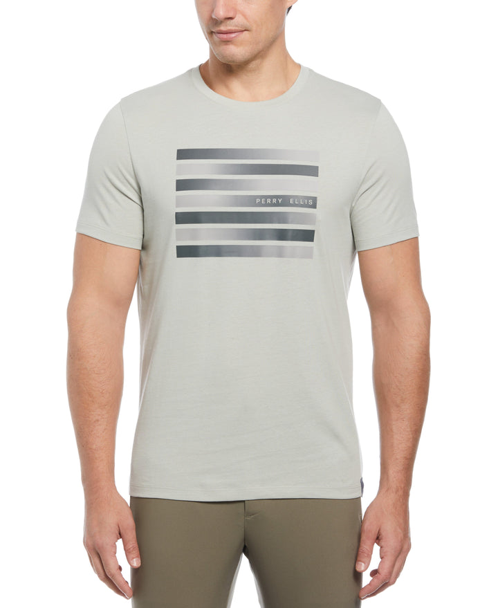 Gradient Logo Print Tee (Aqua Gray) 