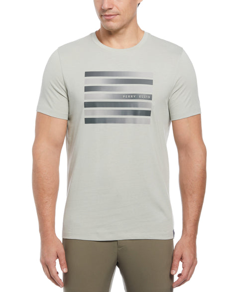 Gradient Logo Print Tee (Aqua Gray) 