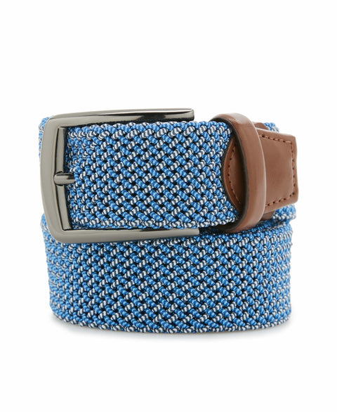 Happy Blue and White Stretch Belt (Blu) 