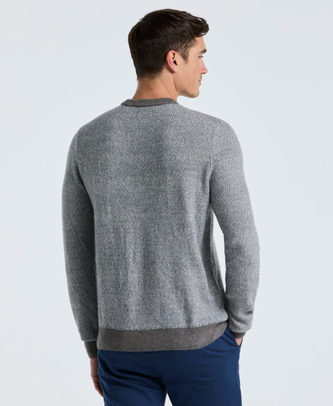 Herringbone Crew Neck Sweater (Quiet Gray) 