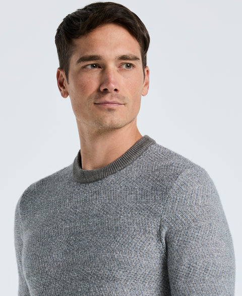 Herringbone Crew Neck Sweater (Quiet Gray) 