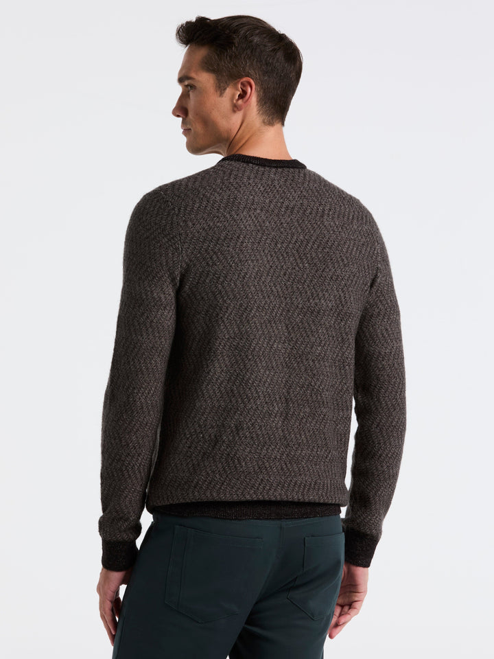 Herringbone Crew Neck Sweater (Black) 
