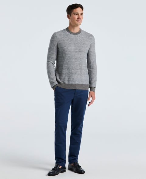Herringbone Crew Neck Sweater (Quiet Gray) 