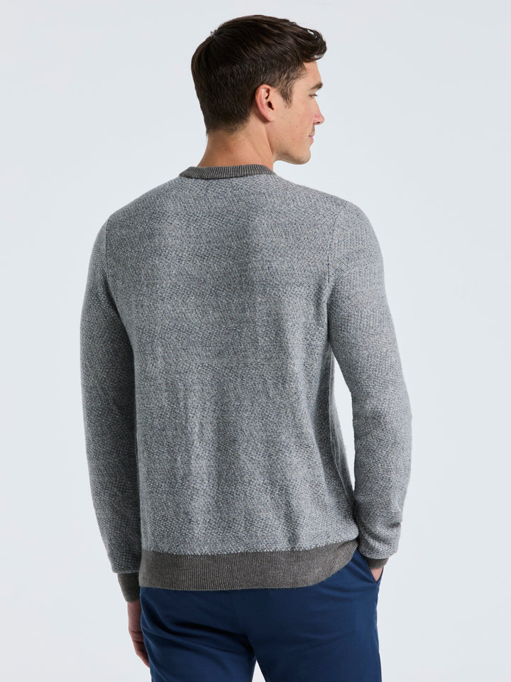 Herringbone Crew Neck Sweater (Quiet Gray) 
