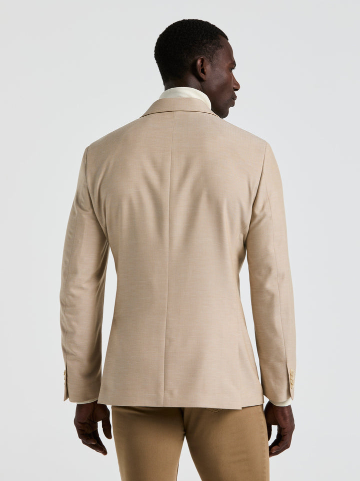 Herringbone Pattern Sports Coat (Beige) 