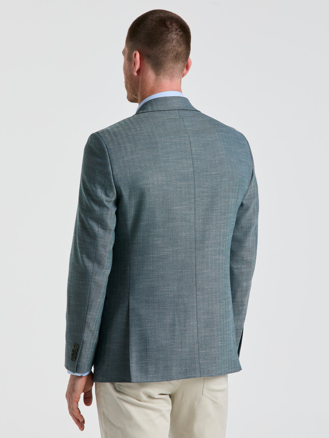 Herringbone Pattern Sports Coat (Green) 