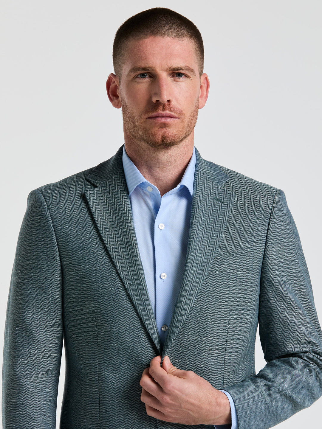 Herringbone Pattern Sports Coat (Green) 