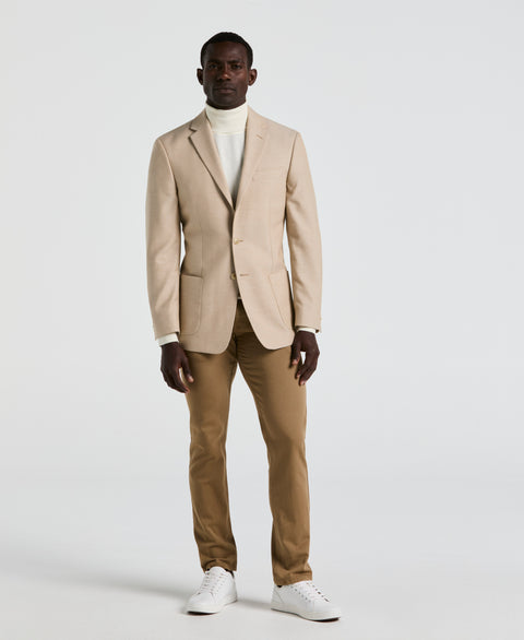 Herringbone Pattern Sports Coat (Beige) 