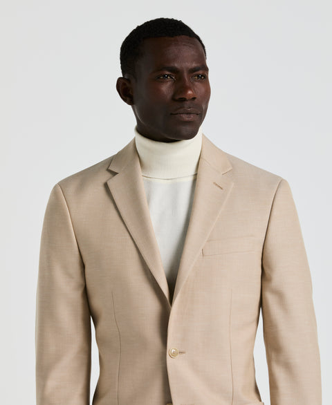 Herringbone Pattern Sports Coat (Beige) 