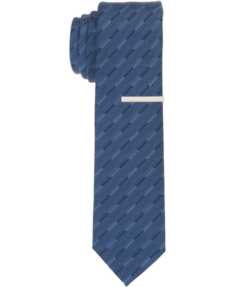 Holtan Solid Slim Tie (Navy) 