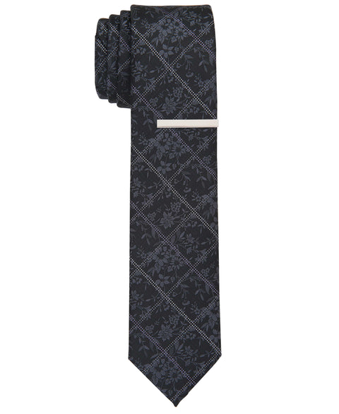Hutton Floral Slim Tie (Black) 