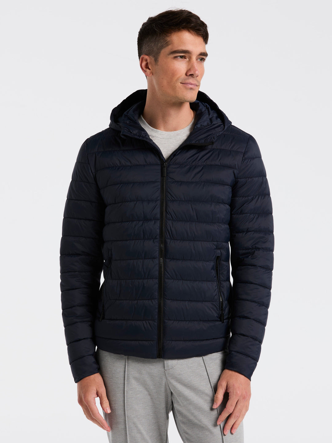 Hybrid Lightweight Puffer Jacket (Dark Sapphire) 