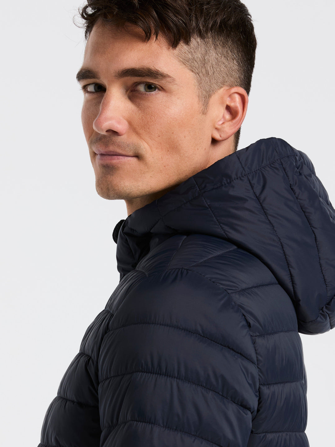 Hybrid Lightweight Puffer Jacket (Dark Sapphire) 