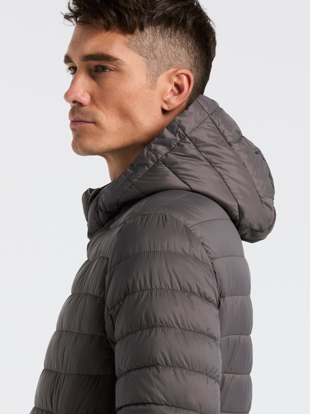 Hybrid Lightweight Puffer Jacket (Granite Gray) 