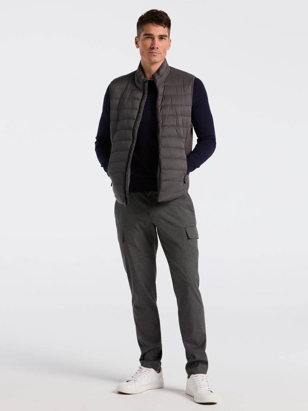 Hybrid Lightweight Puffer Vest (Granite Gray) 