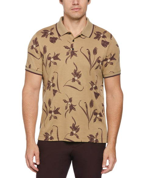 Interlock Flower Print Polo (Elmwood) 