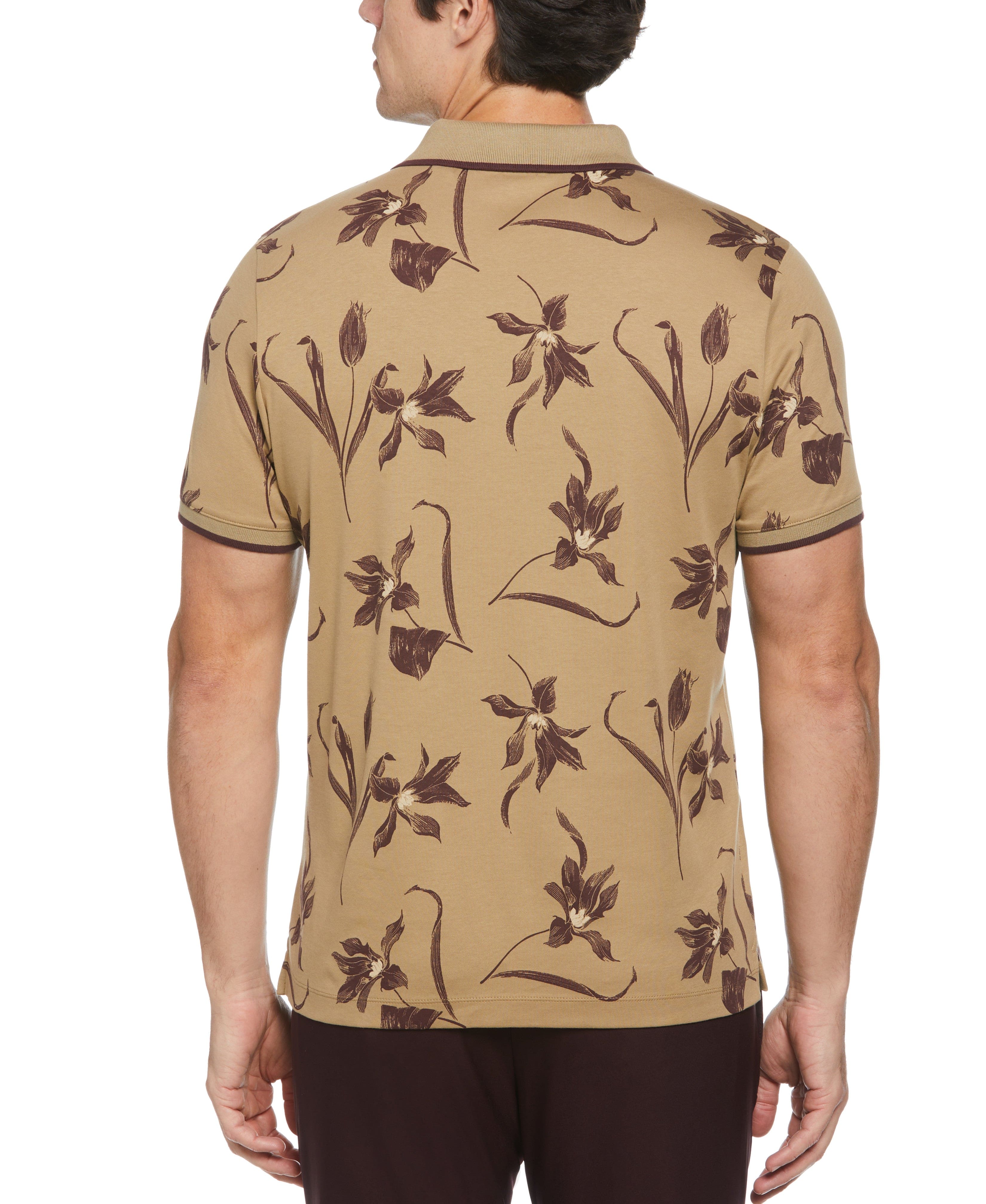 Interlock Flower Print Polo – Perry Ellis