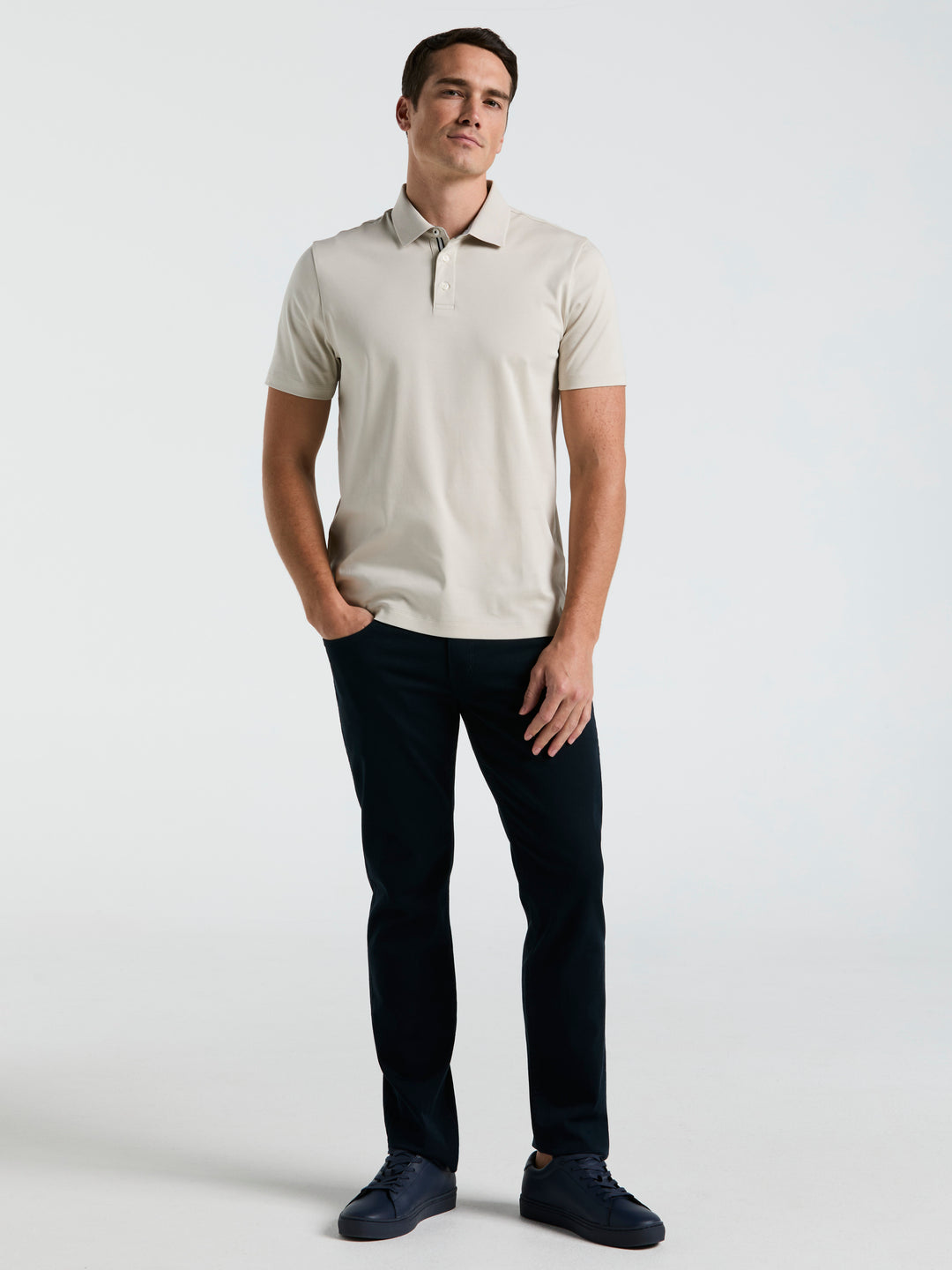 Interlock Polo Shirt (Almond Milk) 