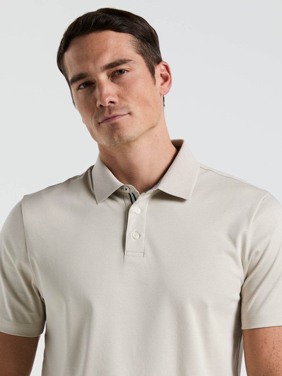 Interlock Polo Shirt (Almond Milk) 