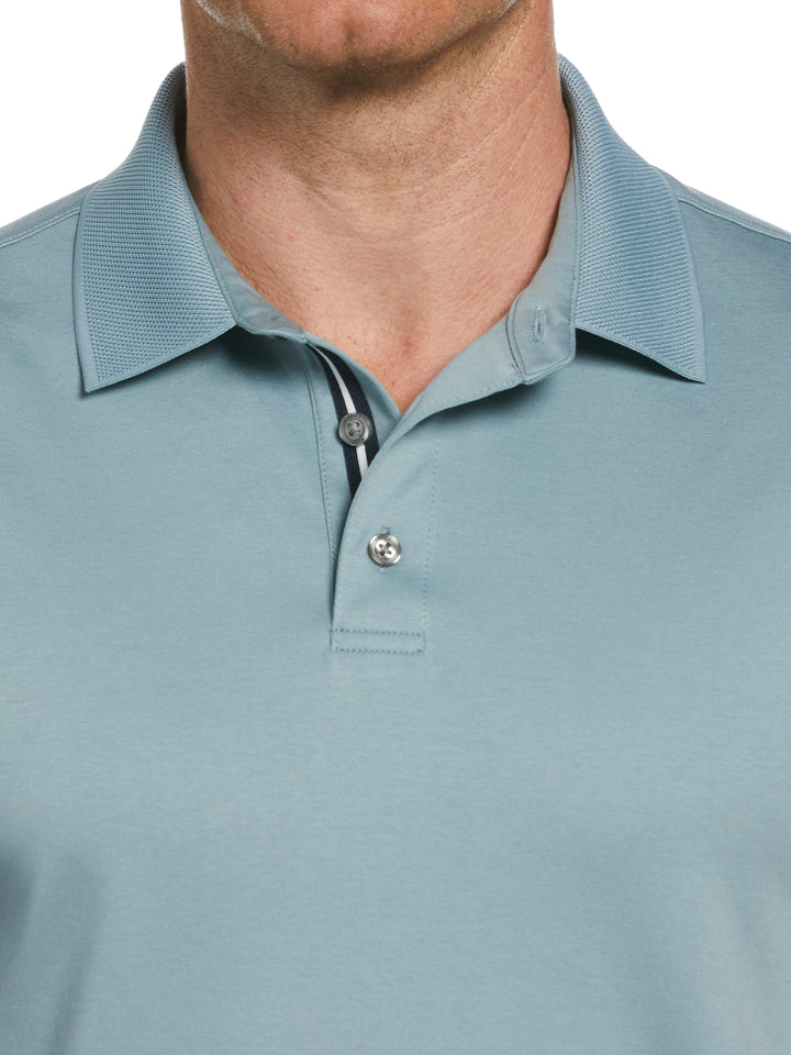 Cotton Textured Knit Polo Shirt (Citadel) 