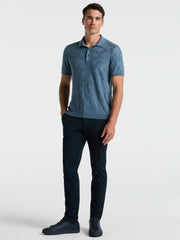 Jacquard Floral Polo Sweater (Blue Mirage) 