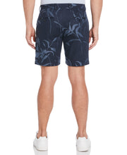 Jacquard Indigo Floral Pattern Slim Fit Shorts (Navy) 