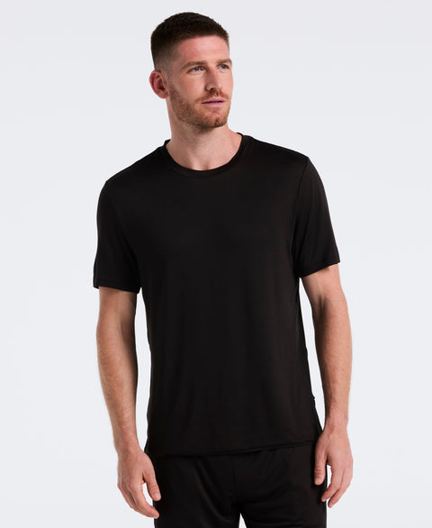 Short Sleeve Jersey Crew Neck Sleep Top (Black Beauty) 