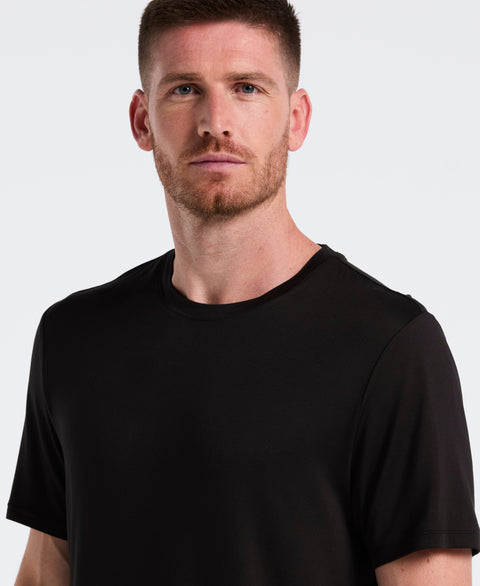 Short Sleeve Jersey Crew Neck Sleep Top (Black Beauty) 
