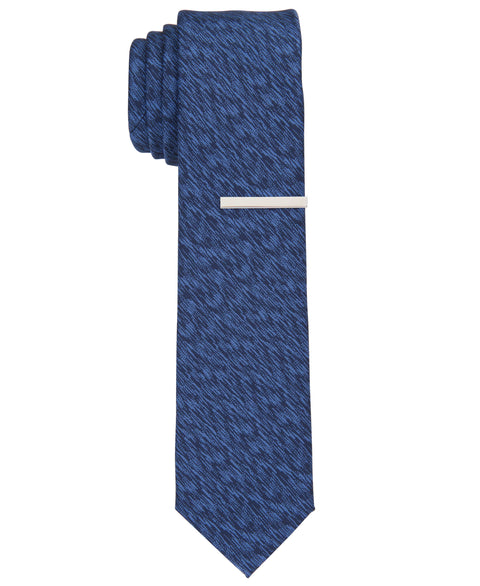 Kemp Solid Slim Tie  (Navy) 