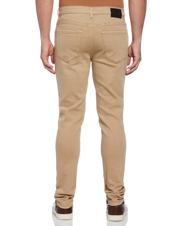 Men s Khaki Eco Denim Tapered Slim Fit Jeans Perry Ellis