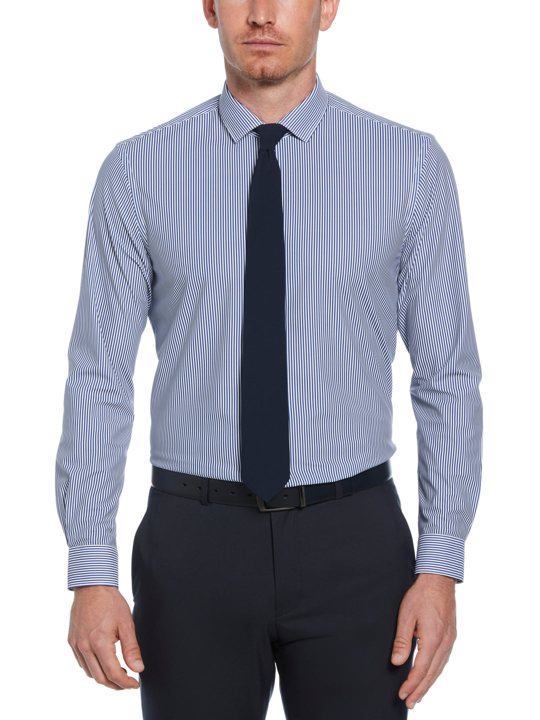 Knit Medium Stripe Shirt (Navy) 