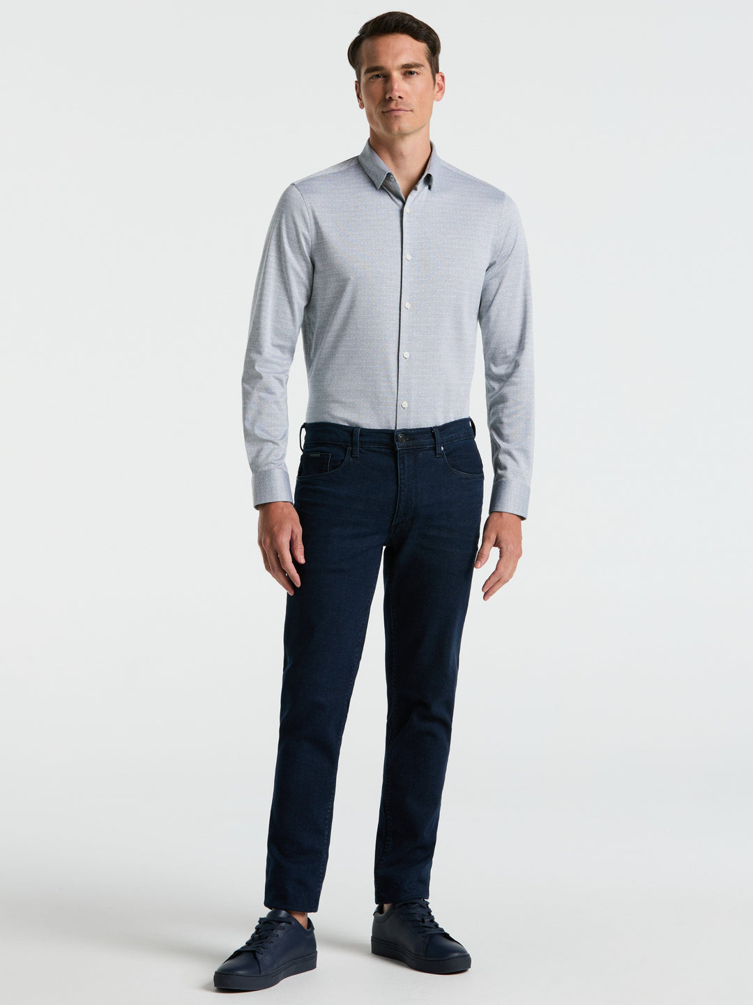 Slim Fit Dobby Knit Shirt (Moonlight Ocean) 