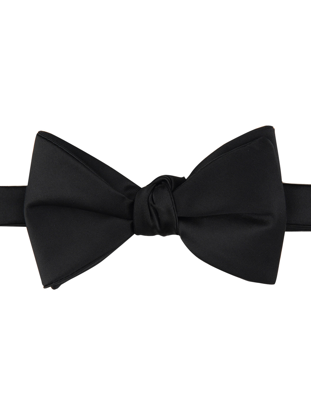 Large Black Pre-Tied Satin Bowtie (Black) 
