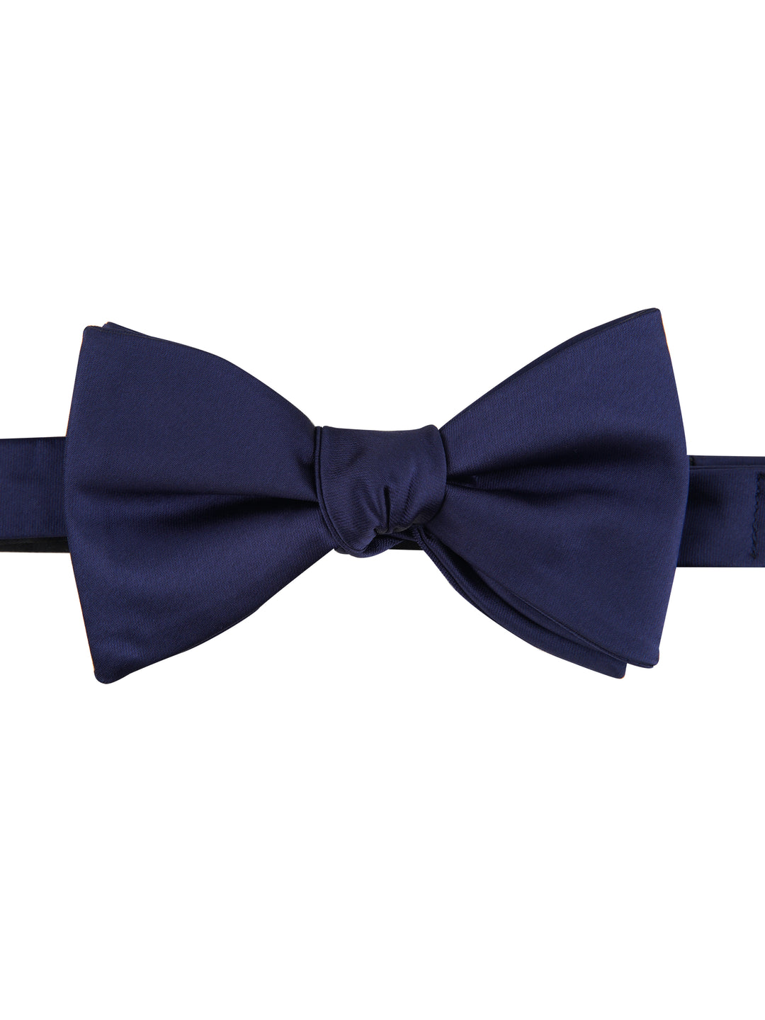 Large Black Pre-Tied Satin Bowtie (Navy) 