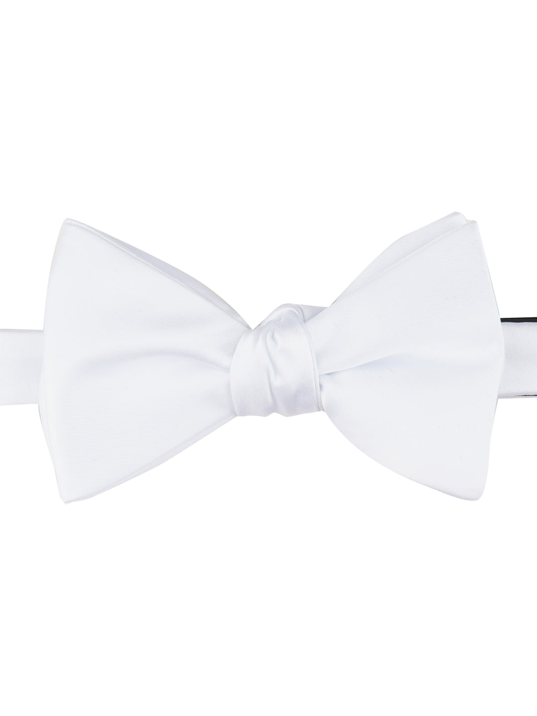 Large Black Pre-Tied Satin Bowtie (Wht) 