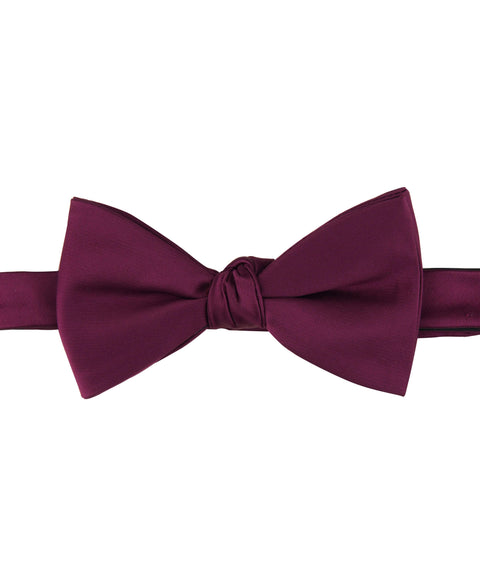 Large Satin Pre-Tied Bowtie (Wine) 