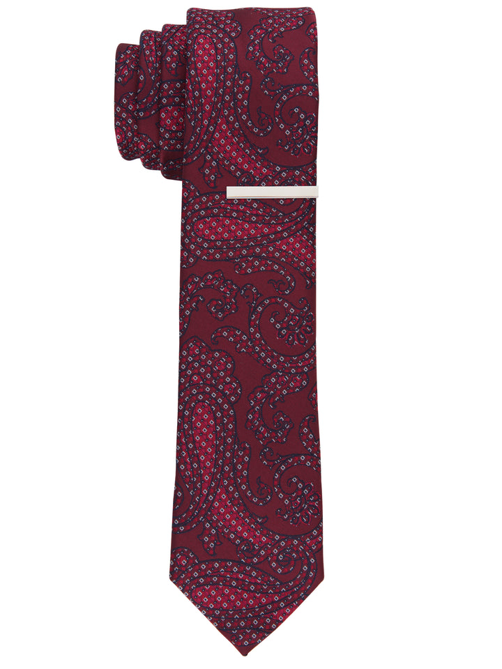Lasky Paisley Slim Tie (Red) 