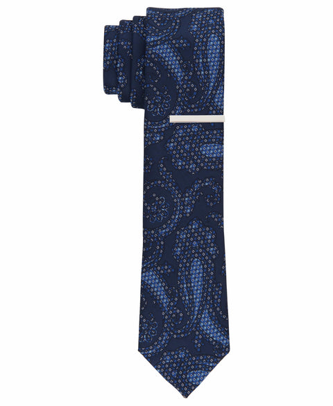 Lasky Paisley Slim Tie (Navy) 