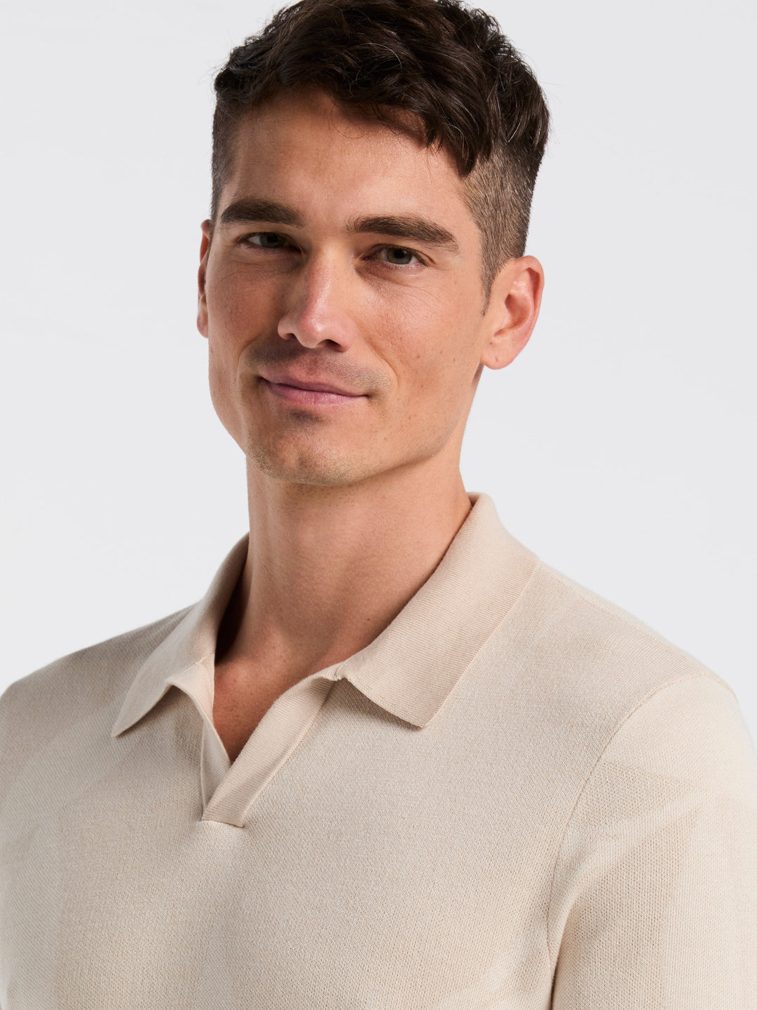 Short Sleeve Leaf Open Polo Sweater (Moonstruck) 