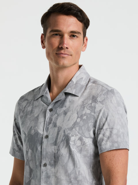 Leaf Print Camp Collar Shirt (Quiet Shade) 