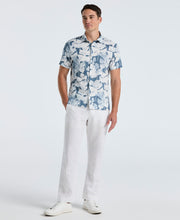 Leaf Print Shirt (Blue Mirage) 