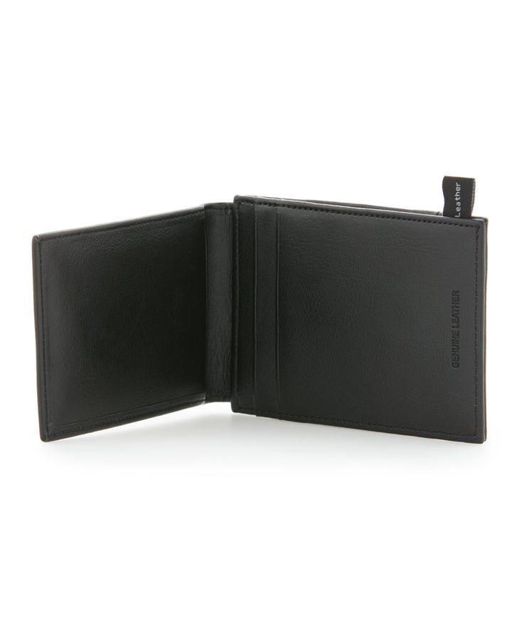 Men s Black Leather Magnetic Wallet Perry Ellis
