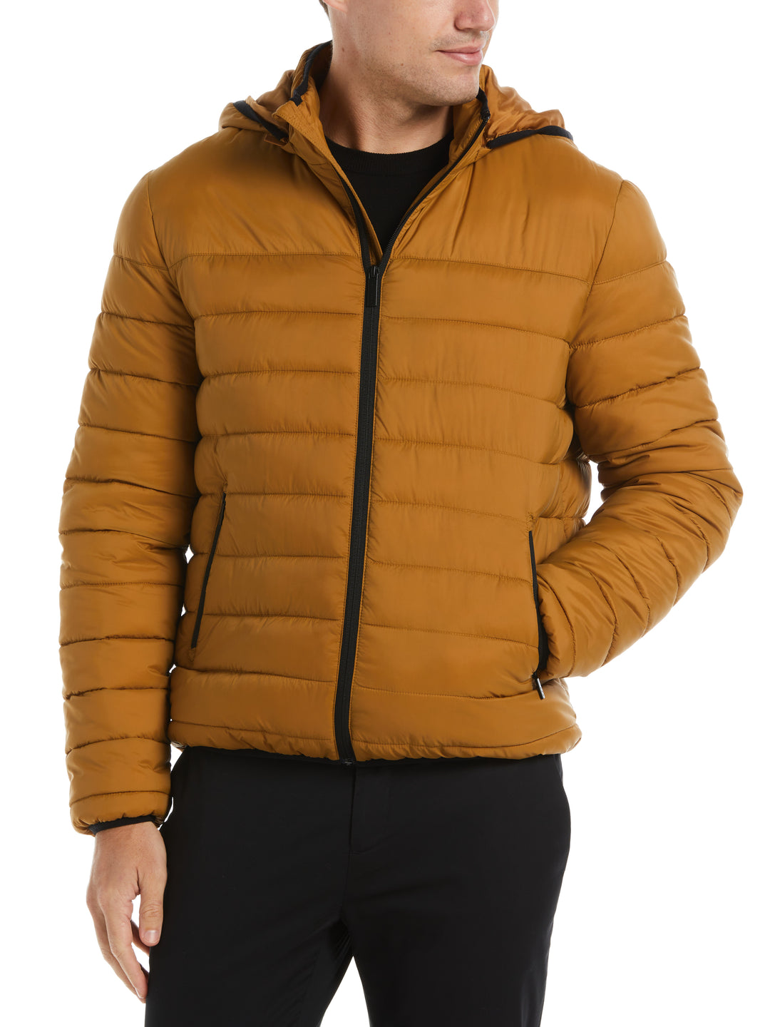 Lightweight Hooded Puffer Jacket (Bistre) 