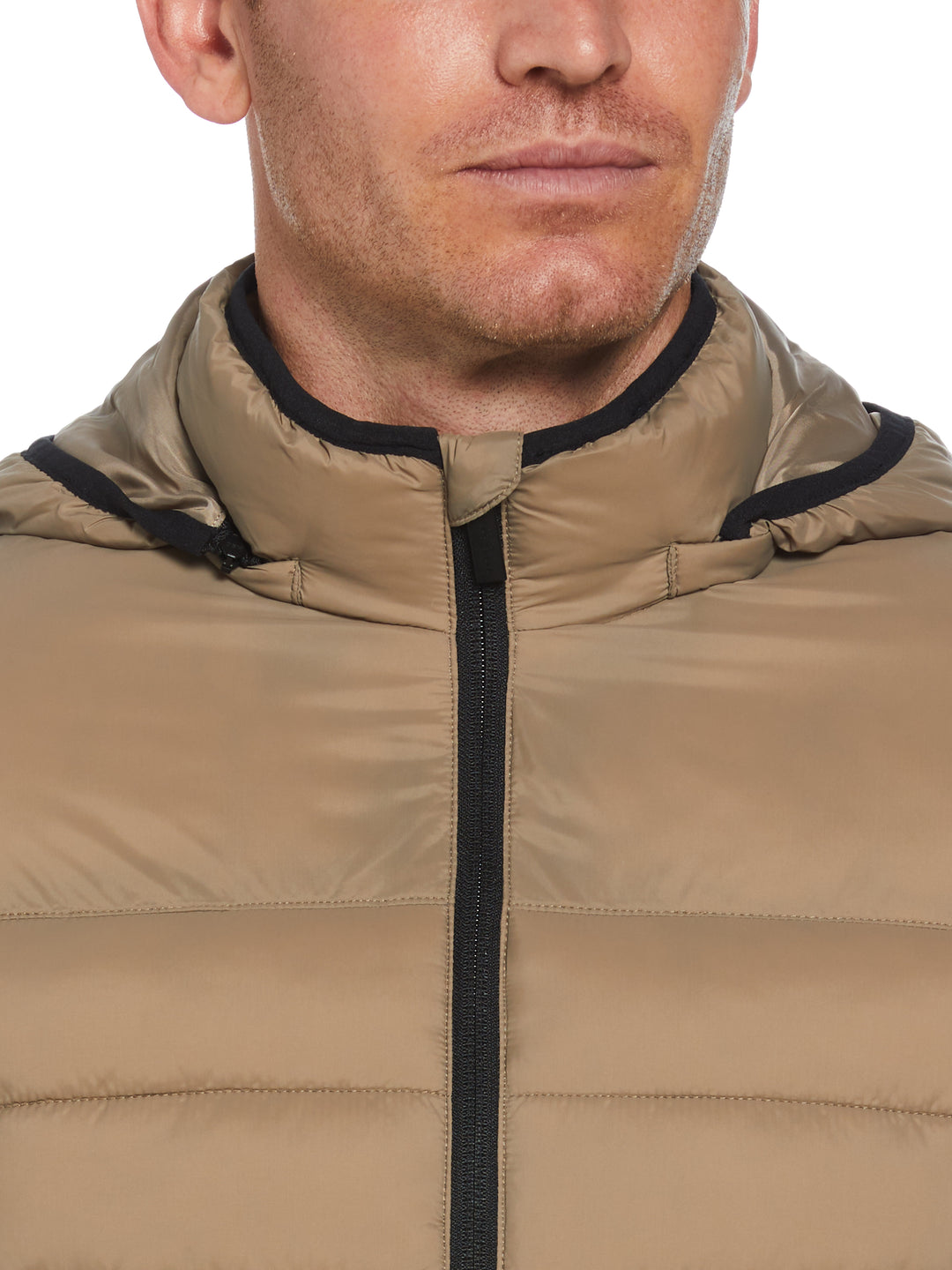Lightweight Hooded Puffer Jacket (Desert Taupe) 