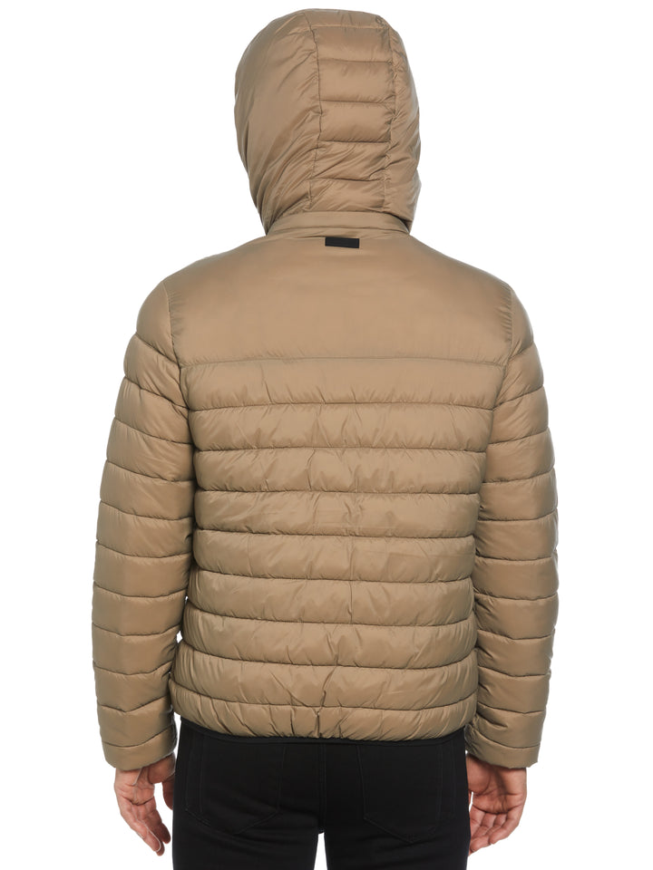 Lightweight Hooded Puffer Jacket (Desert Taupe) 