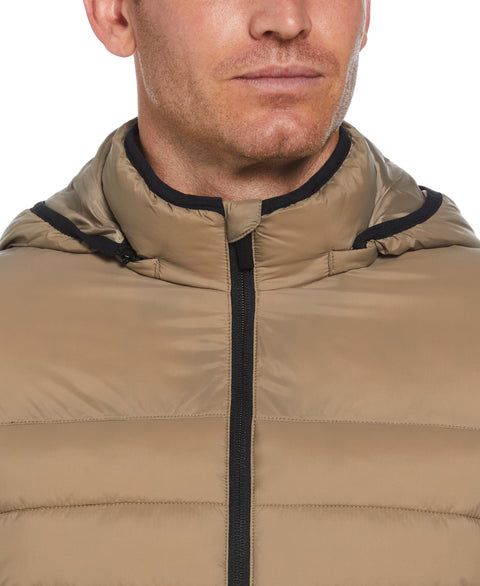 Lightweight Hooded Puffer Jacket (Desert Taupe) 