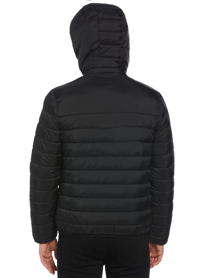 Lightweight Hooded Puffer Jacket (Black) 